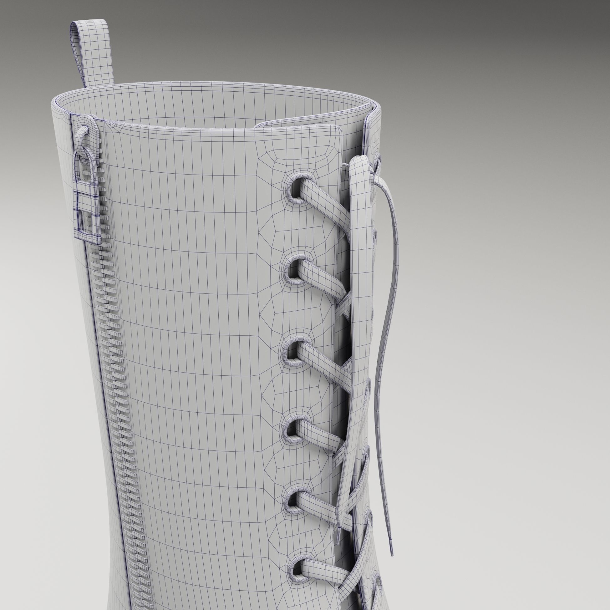 Battle boots on high platform collection Low-poly 3D model_36