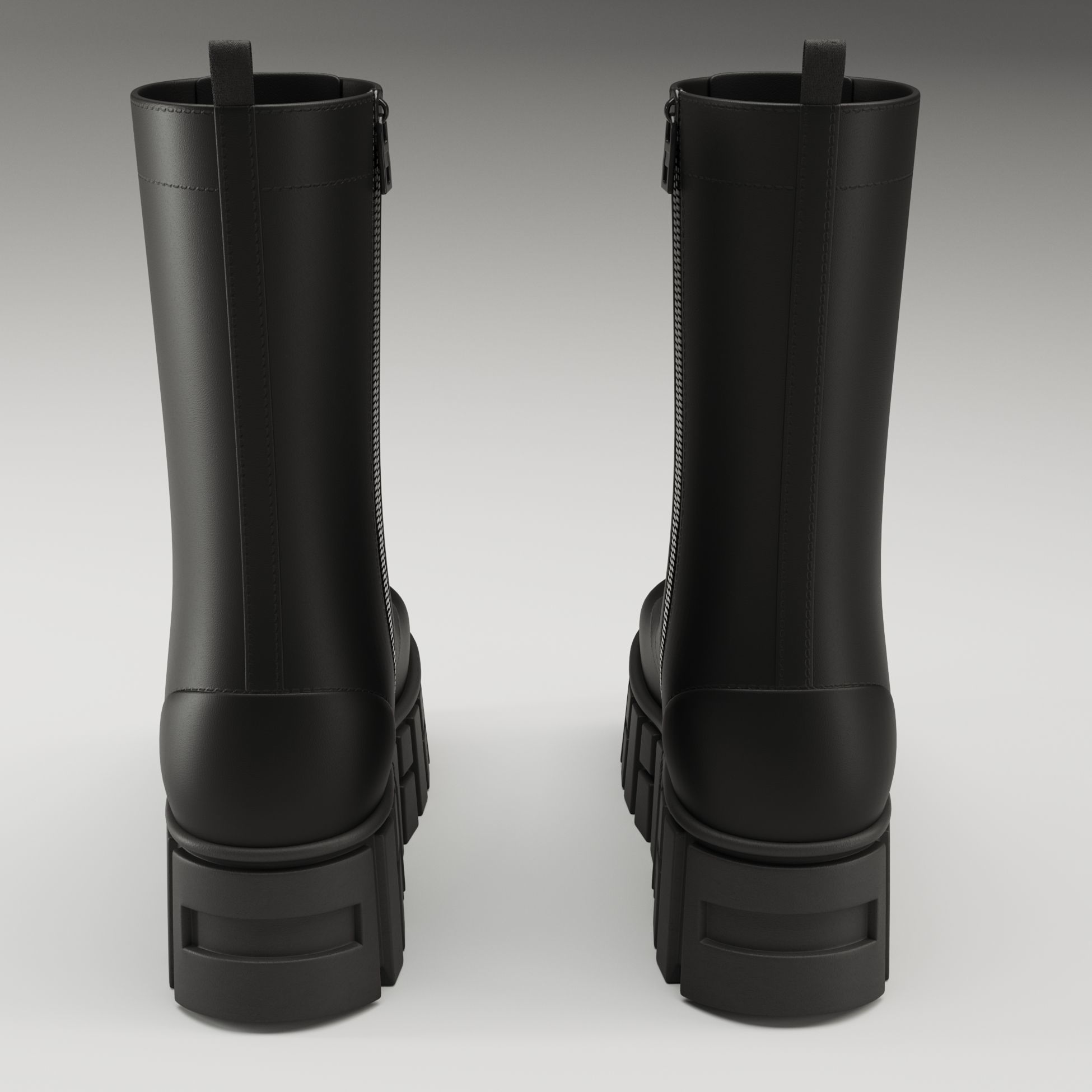 Battle boots on high platform collection Low-poly 3D model_24