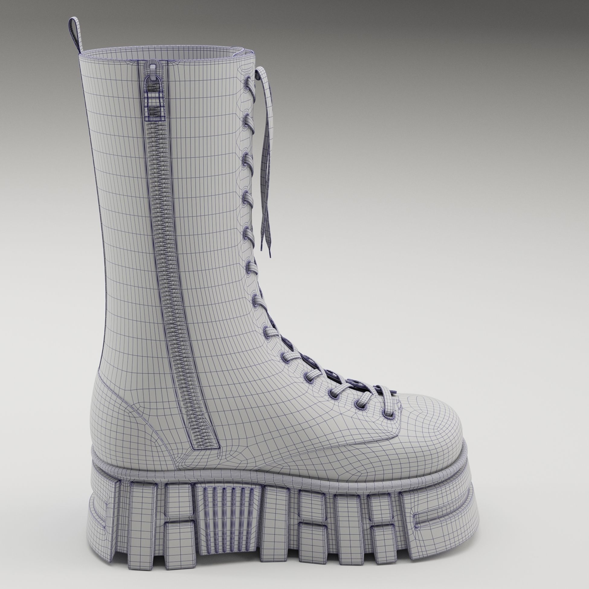 Battle boots on high platform collection Low-poly 3D model_38