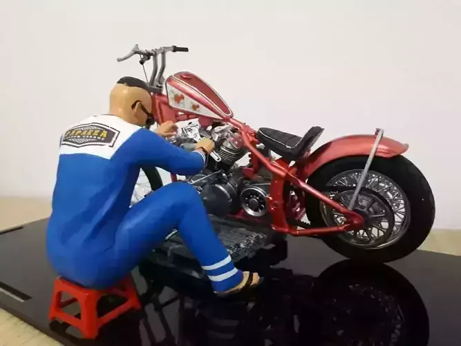 Figure Didin Mechanic 1-64 scale diorama miniature 3D print model