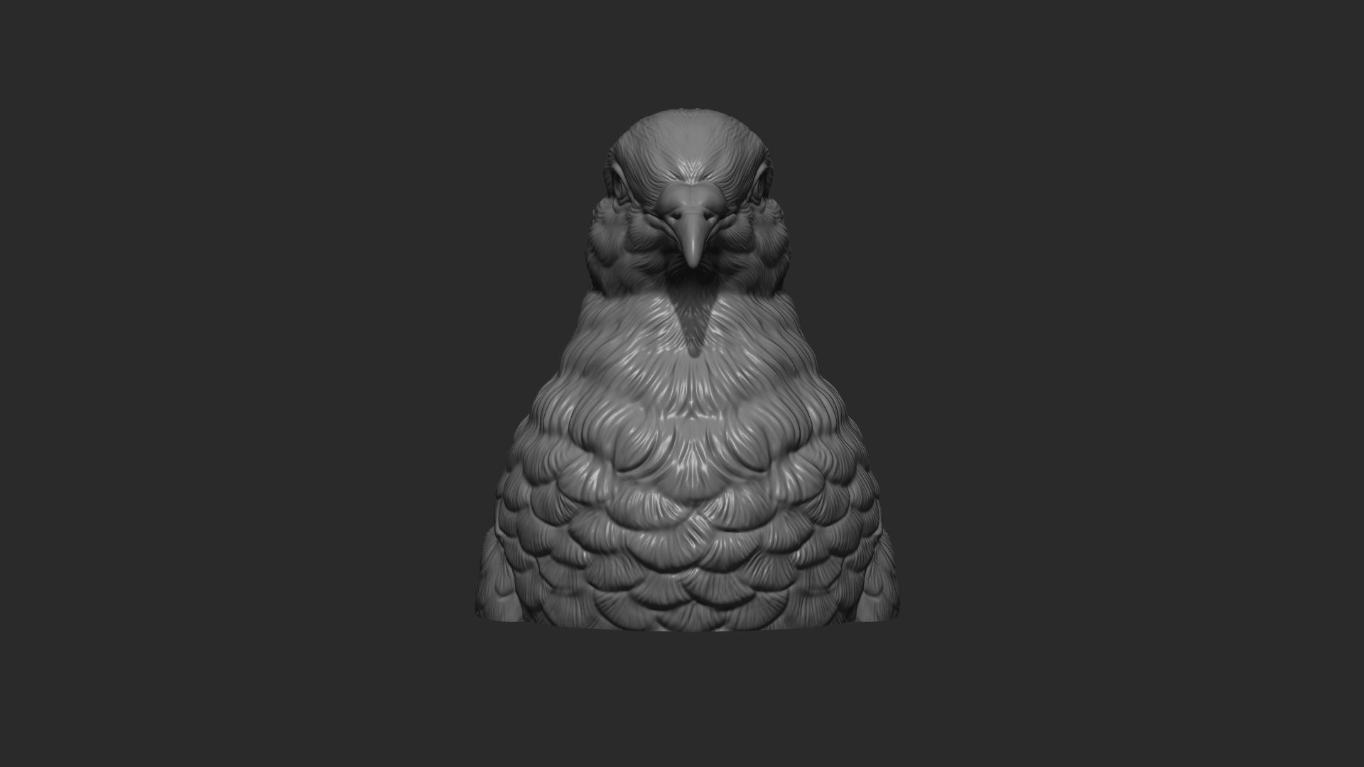 Pigeon bust 3D print model_7