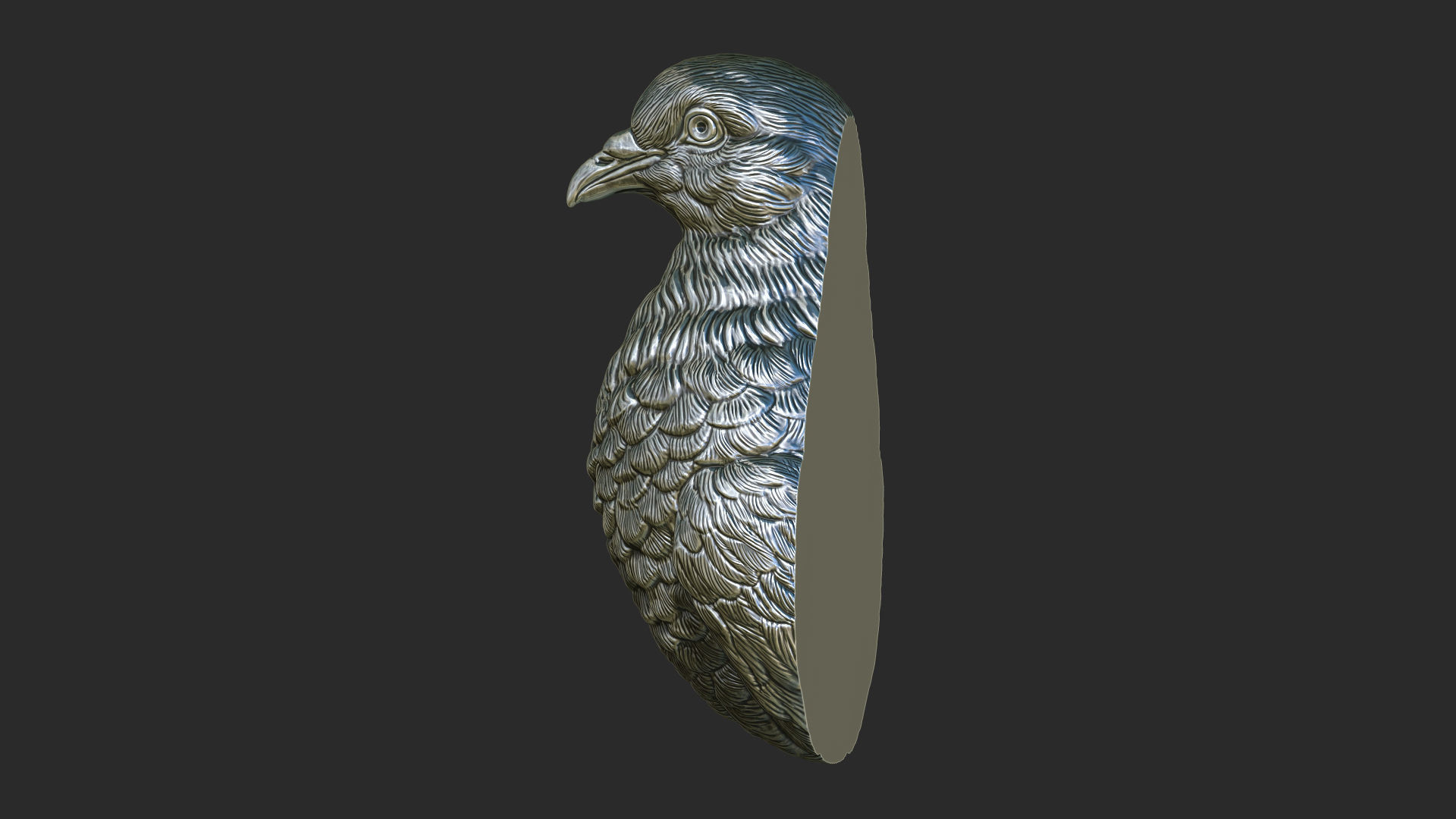 Pigeon bust 3D print model_15