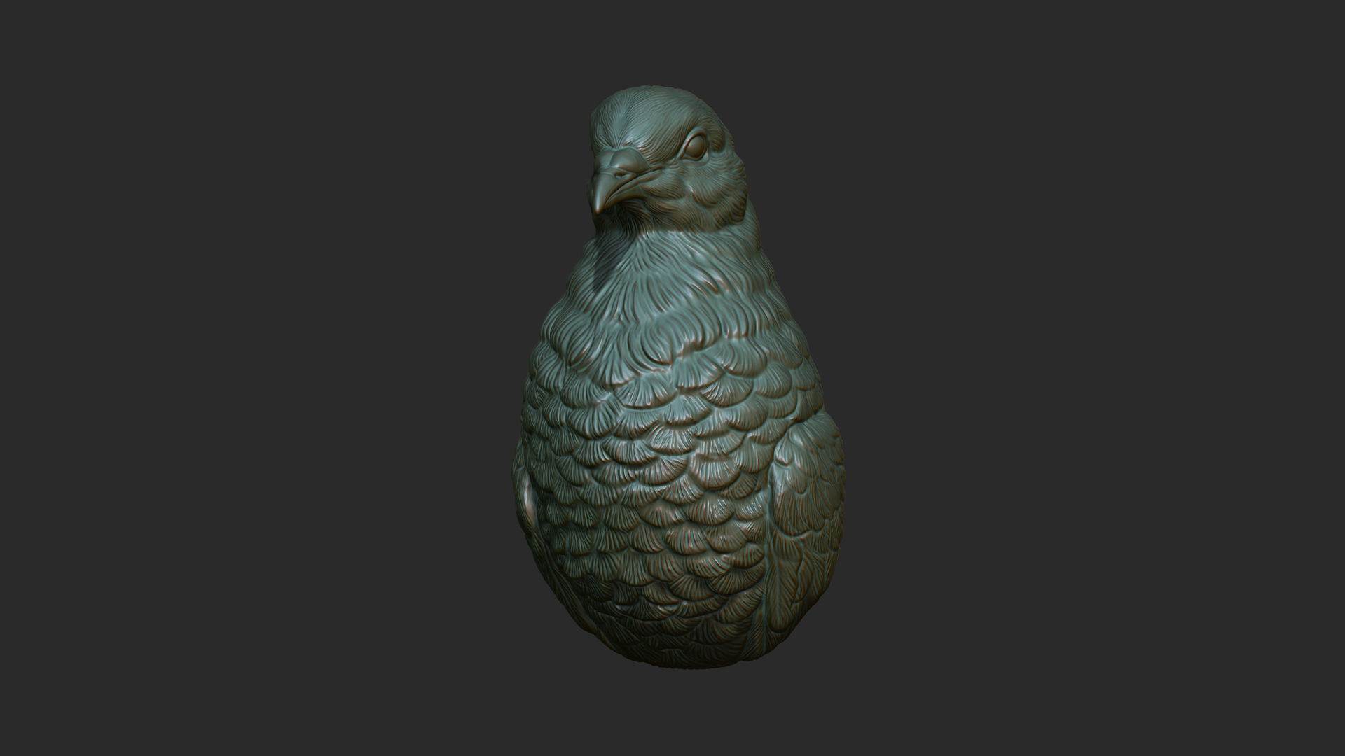 Pigeon bust 3D print model_14