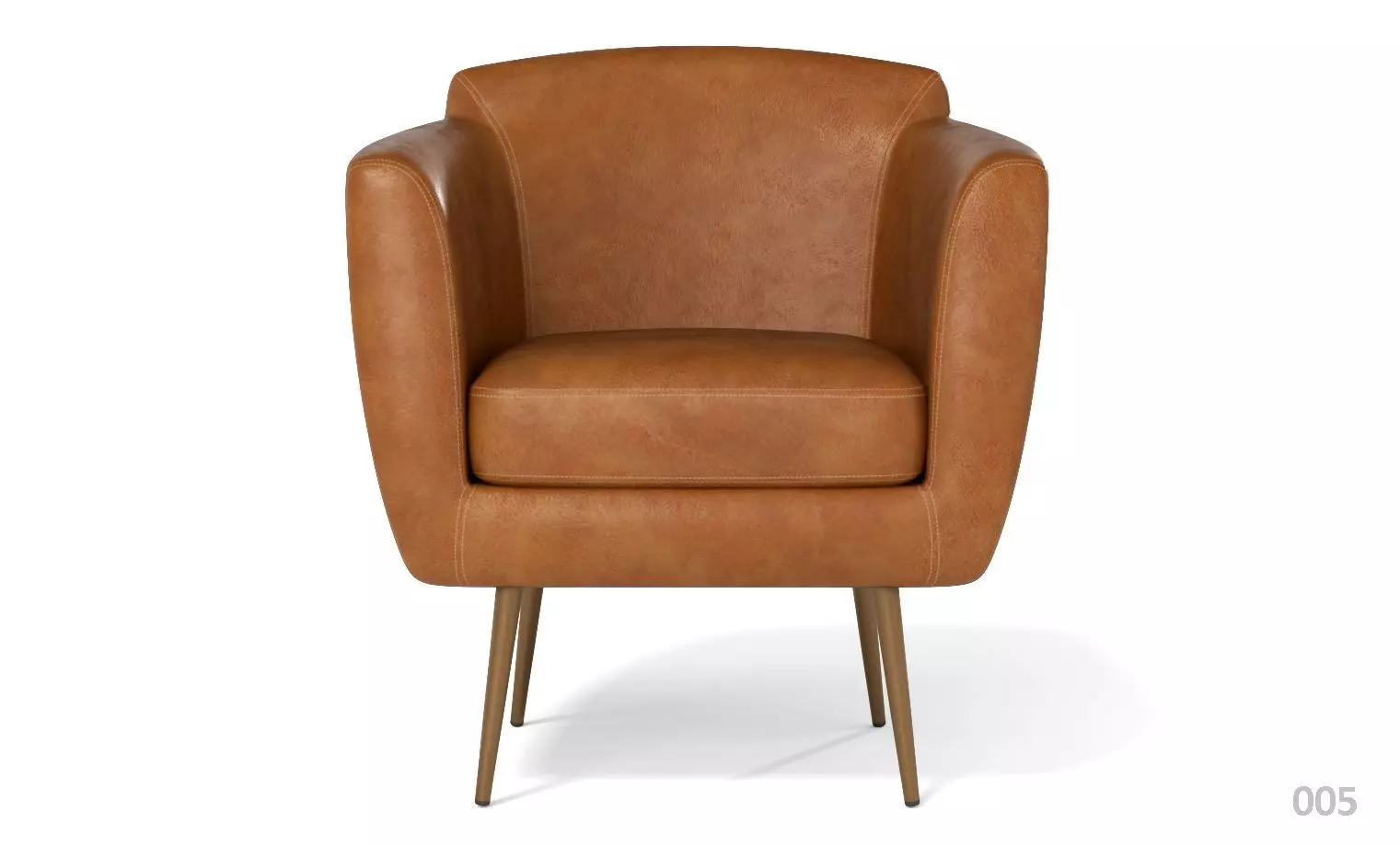 Armchair Contemporary tan leather Low-poly 3D model