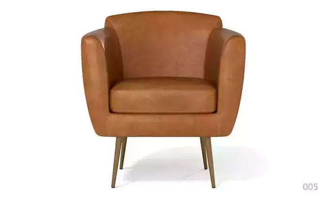 Armchair Contemporary tan leather