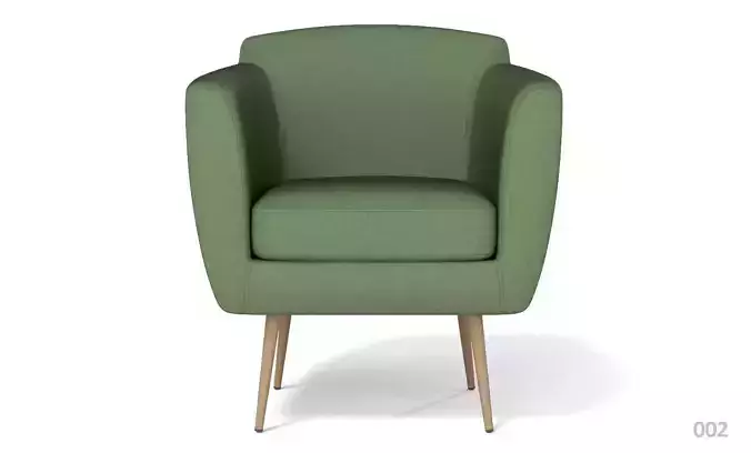 Armchair Contemporary green cotton