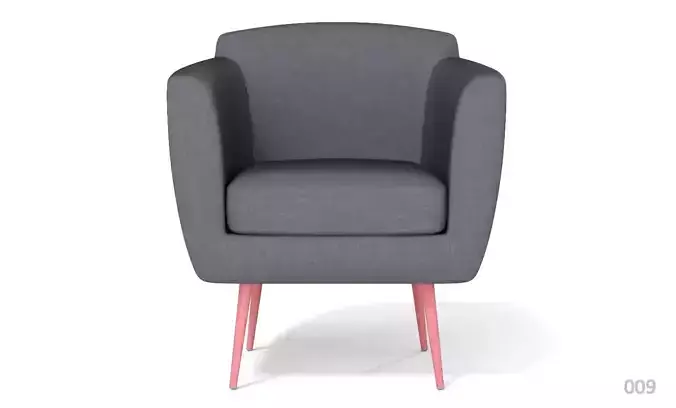 Armchair Contemporary gray linen