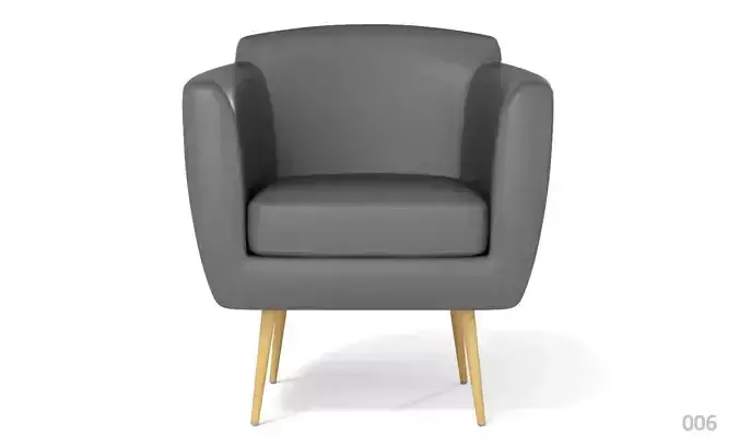 Armchair Contemporary gray leather