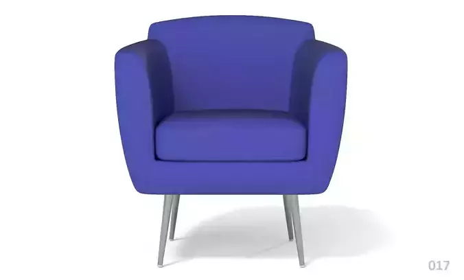 Armchair Contemporary blue cotton