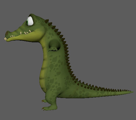 Cartoon Crocodile Character 3D Model Low-poly 3D model_2