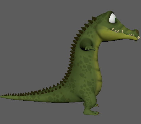 Cartoon Crocodile Character 3D Model Low-poly 3D model_1