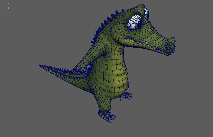 Cartoon Crocodile Character 3D Model Low-poly 3D model_12