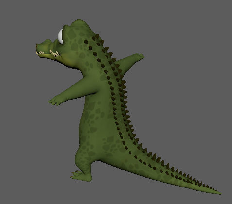 Cartoon Crocodile Character 3D Model Low-poly 3D model_3