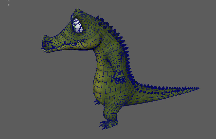 Cartoon Crocodile Character 3D Model Low-poly 3D model_7