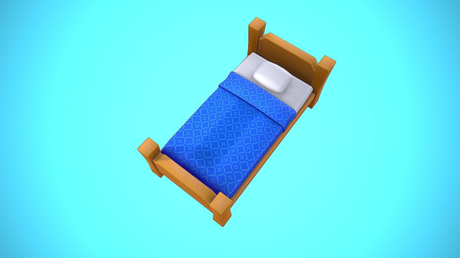 BED CARTOON STYLIZED Low-poly 3D model_12
