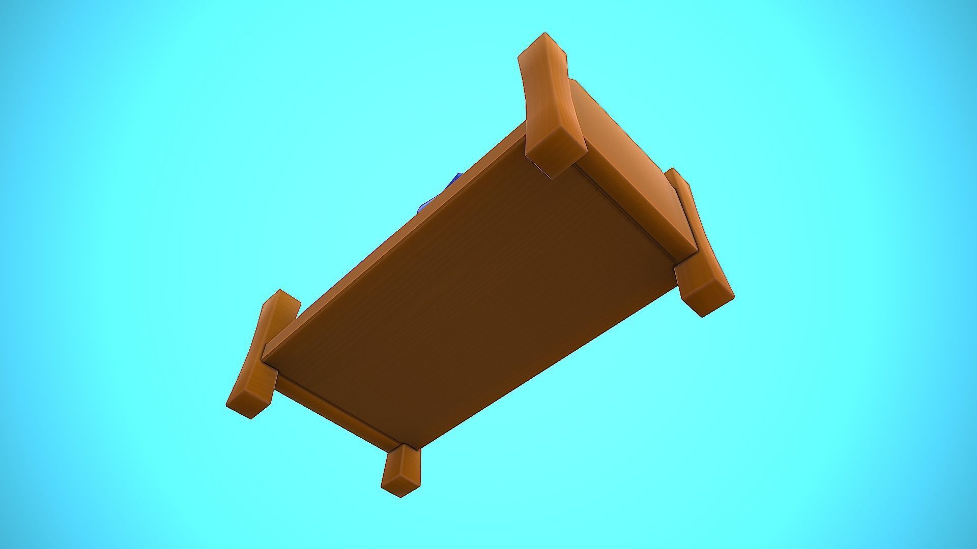 BED CARTOON STYLIZED Low-poly 3D model_11