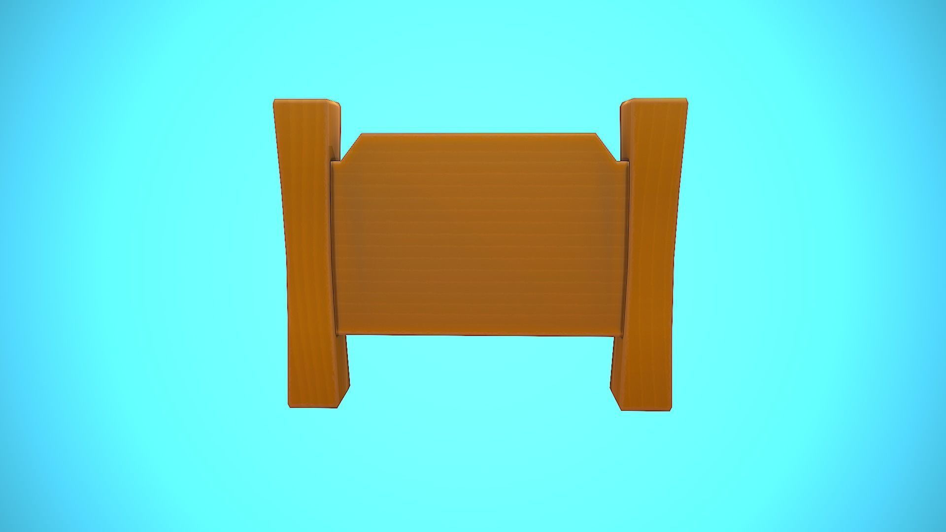 BED CARTOON STYLIZED Low-poly 3D model_10