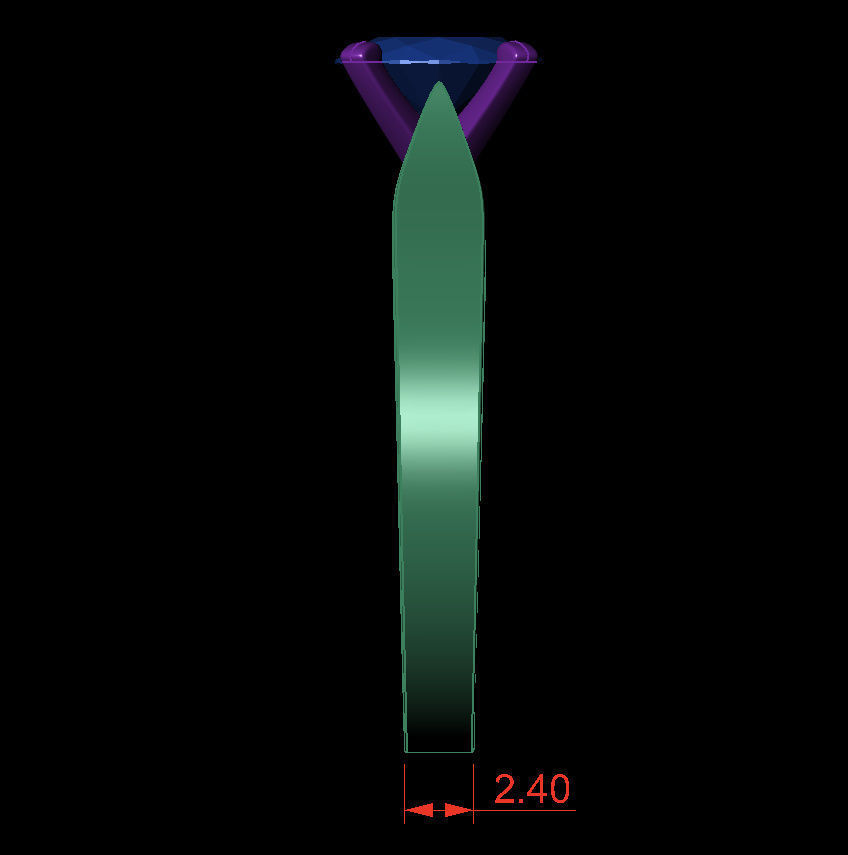 OVAL 0-75-CT Flat Profile Round Shank Width 2-4mm 3D print model_4
