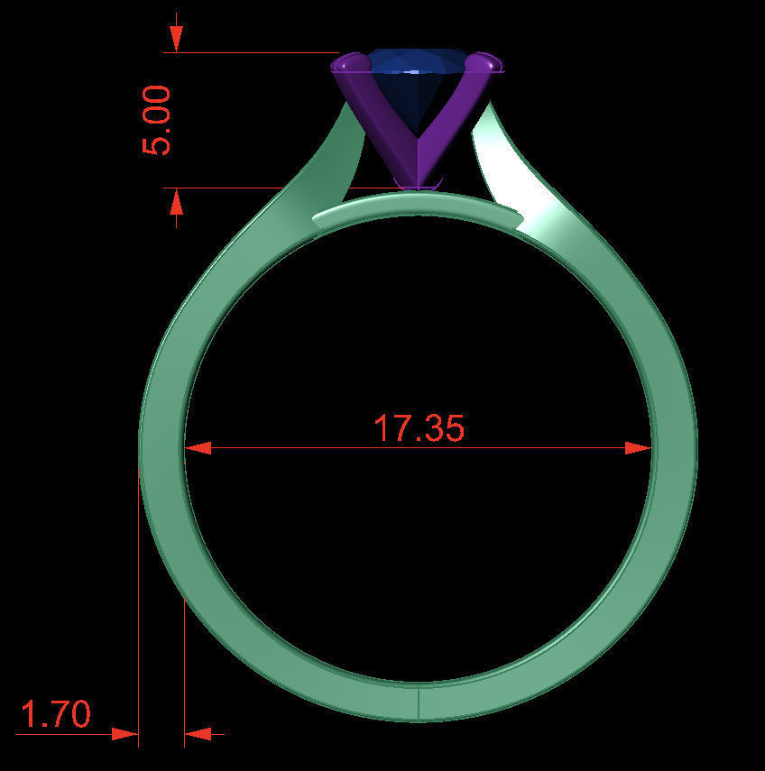 OVAL 0-75-CT Flat Profile Round Shank Width 2-4mm 3D print model_5