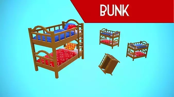 BUNK CARTOON STYLIZED Low-poly 3D model