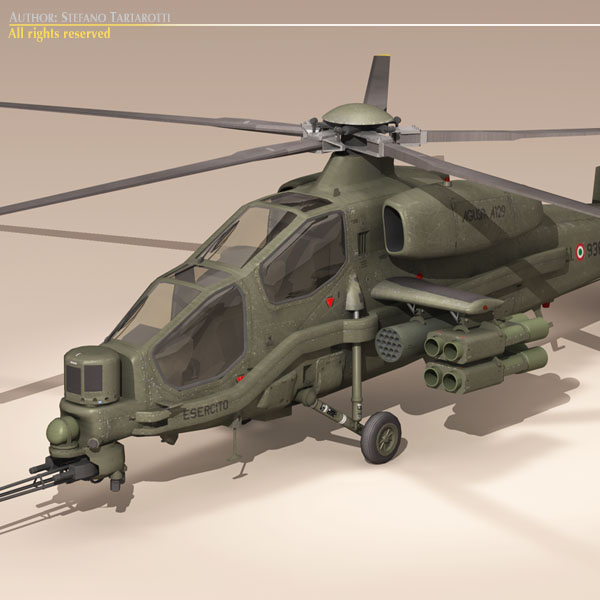 Agusta A129 Mangusta textured 3D model_6
