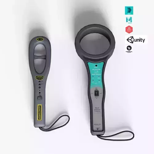 Hand Held Metal Detector Low-poly 3D model