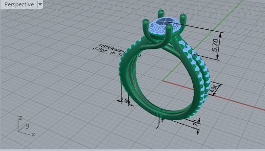 Oval Diamond Split Shank Ring 1859 3D print model_7