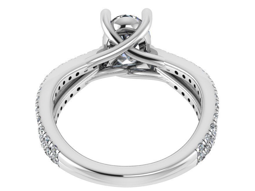 Oval Diamond Split Shank Ring 1859 3D print model_3
