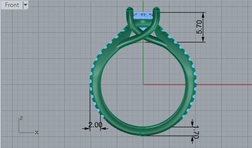 Oval Diamond Split Shank Ring 1859 3D print model_5