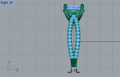 Oval Diamond Split Shank Ring 1859 3D print model_6