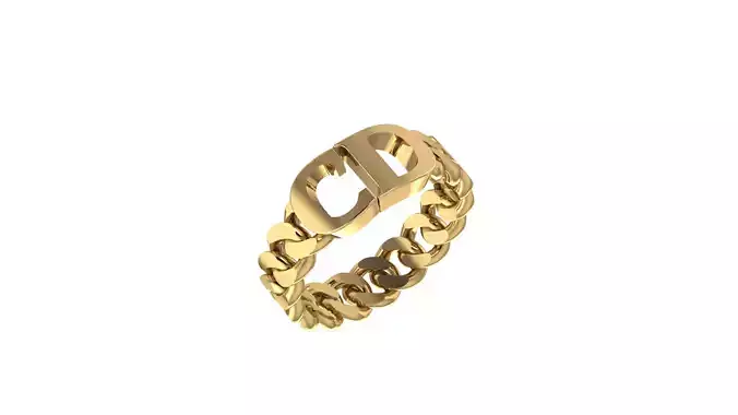 Cuban Style Ring Inspired by Dior 3DM and STL 
