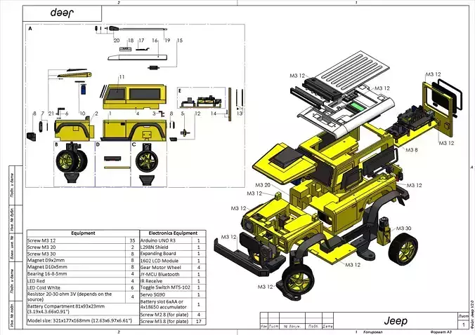Jeep - Housing for RC Car  - STL CAD bundle - Personal Use 3D print model