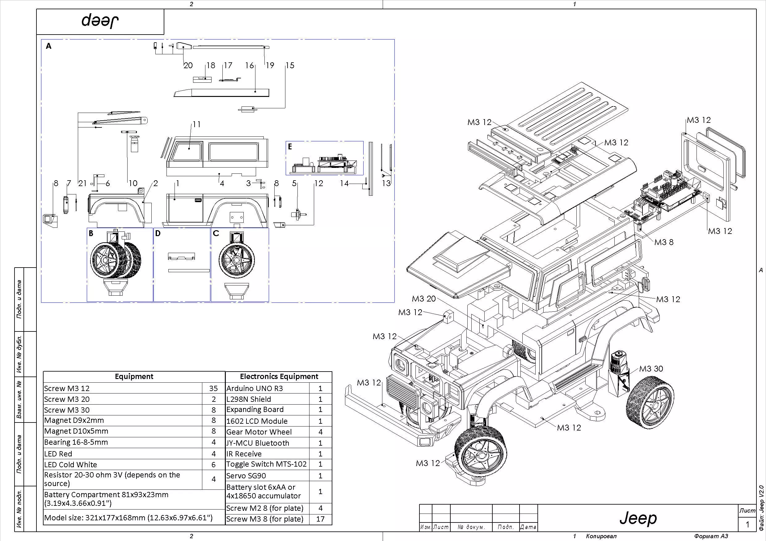 Jeep - Housing for RC Car - STL and CAD bundle - Commercial Use 3D print model_0