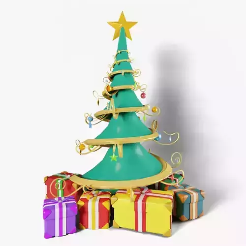 Stylized Christmas Tree and gift boxes