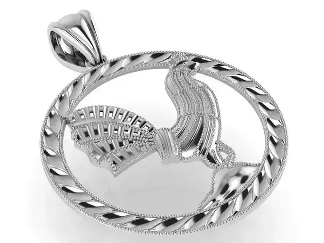 Chicken Circle Pendant 1866