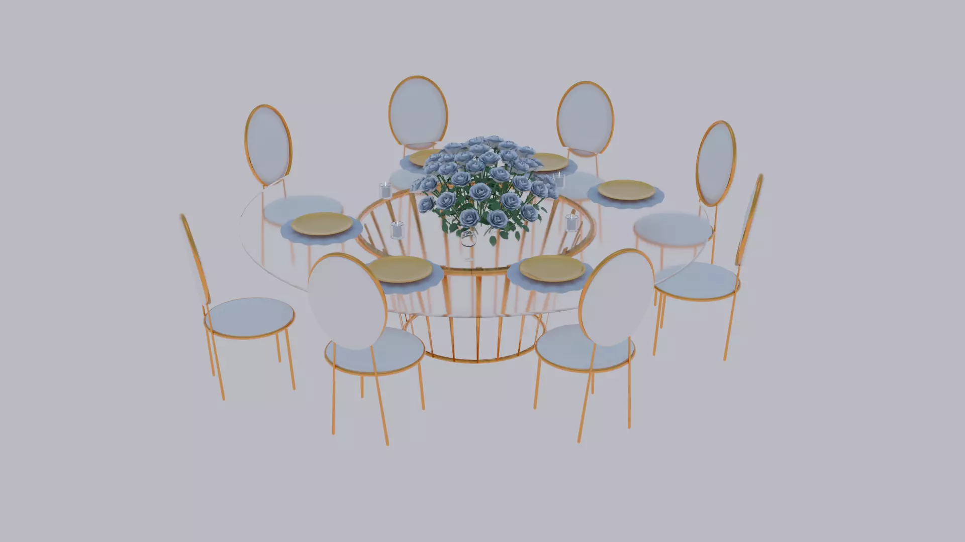wedding  dinner table 3D model_0