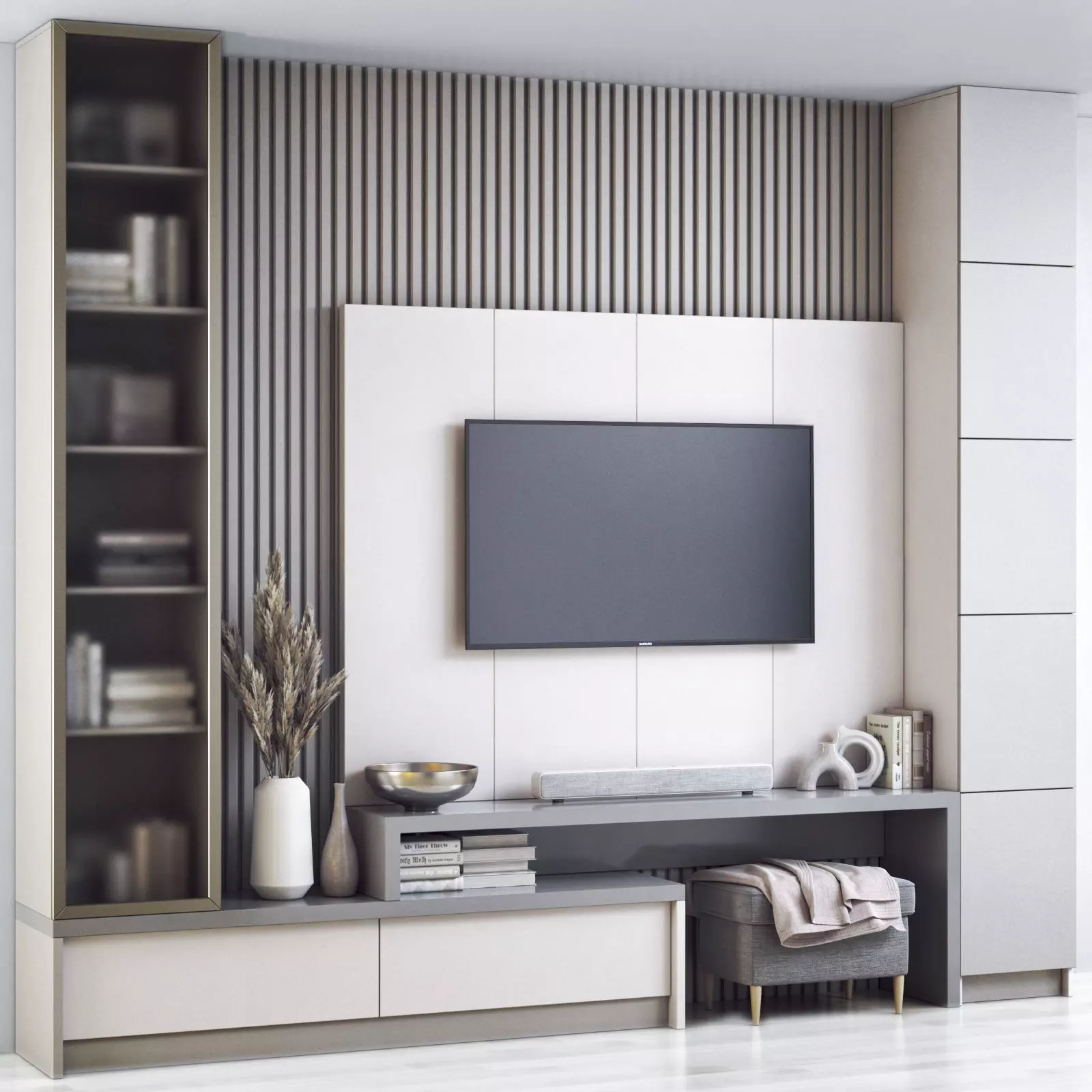 TV wall 8 3D model_0