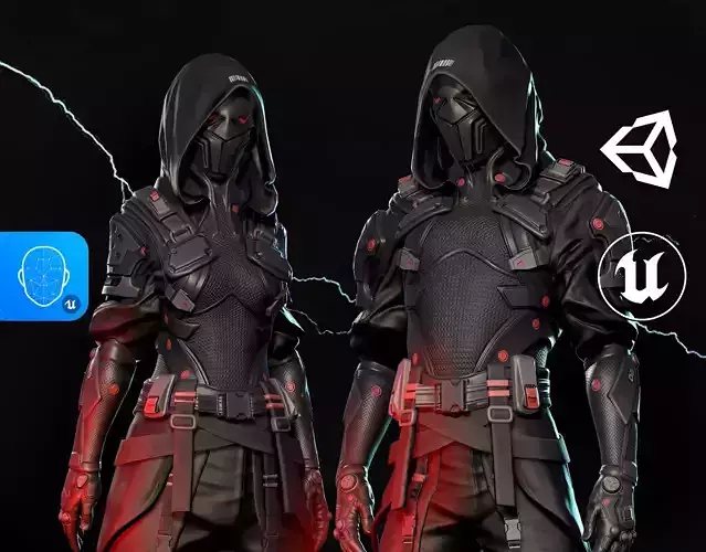 Stellar Rogue - Sci-Fi Characters - Game Ready Low-poly 3D model