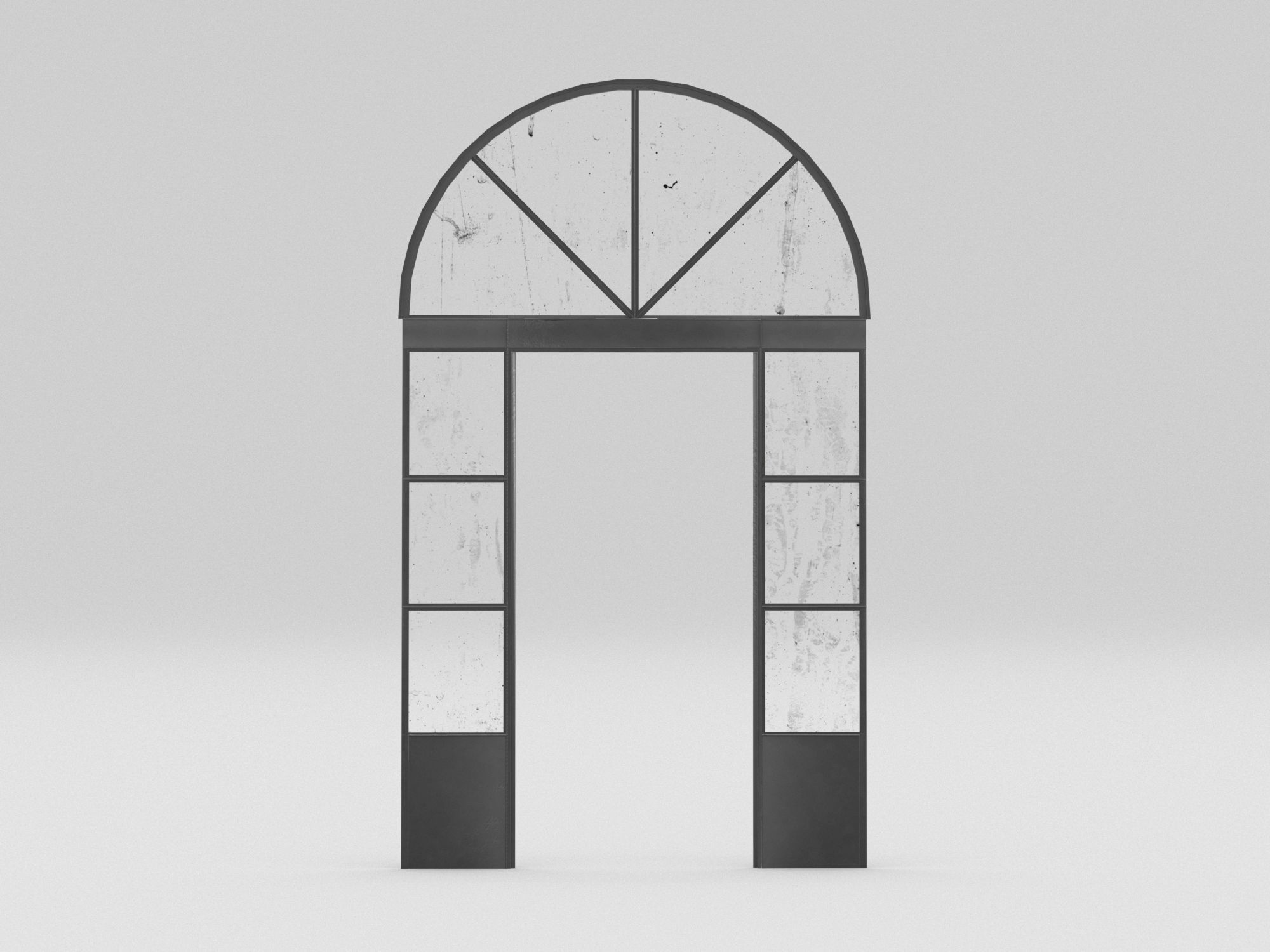 Iron door 2 Low-poly 3D model_1