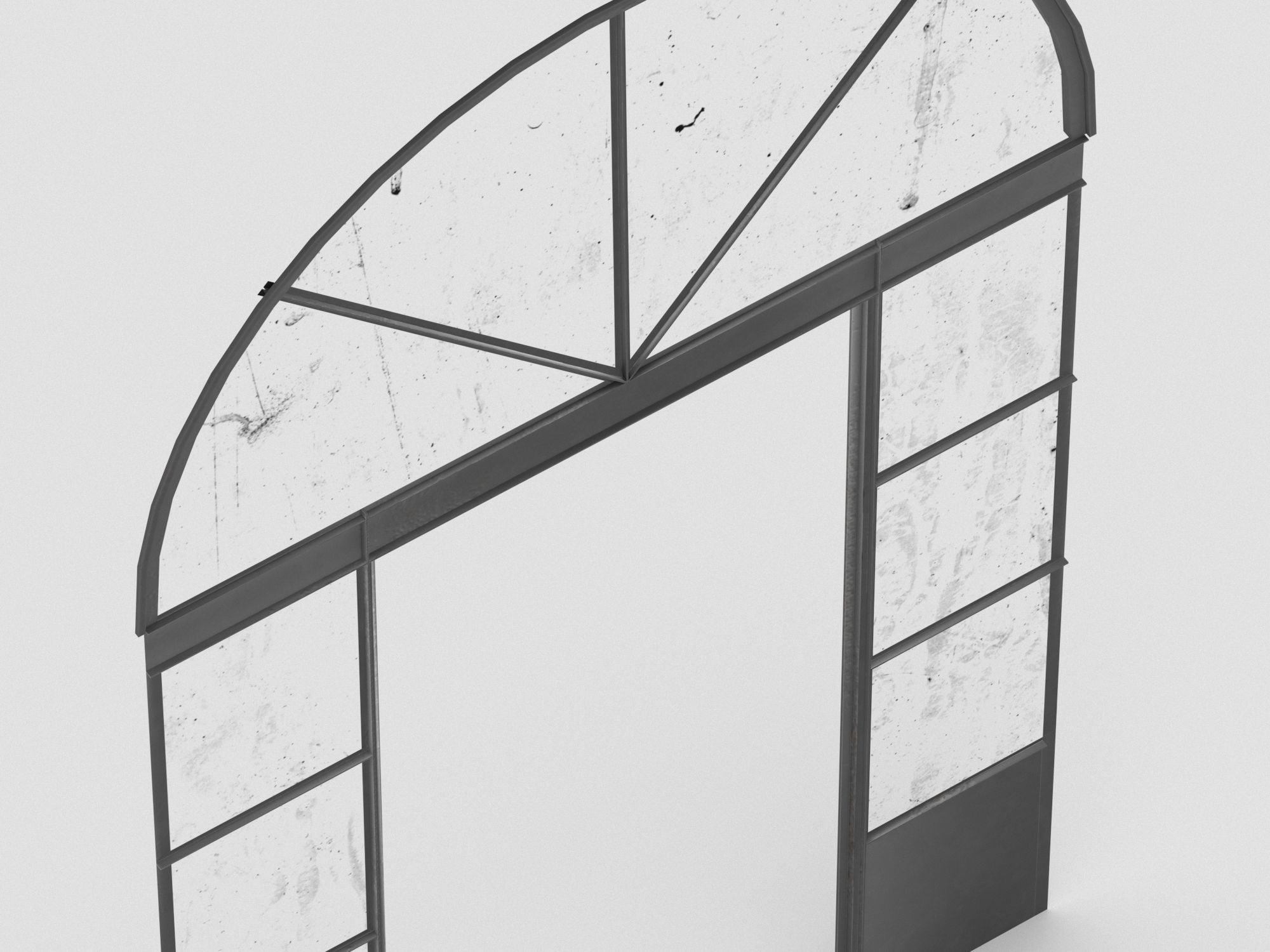 Iron door 2 Low-poly 3D model_8