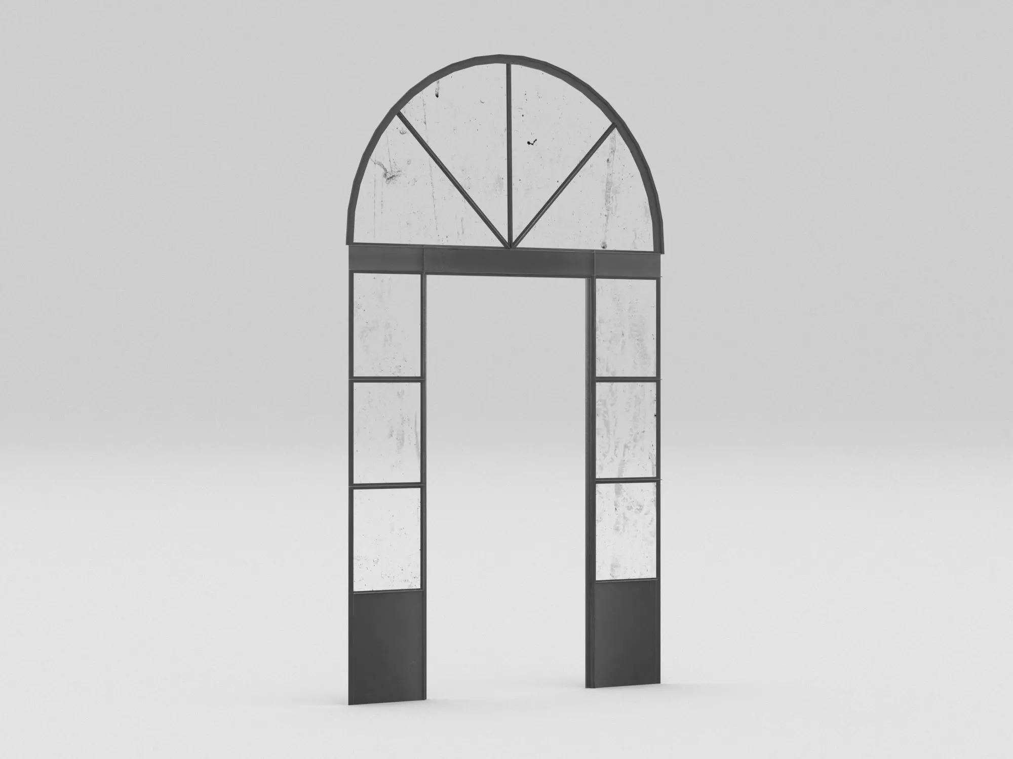 Arched Iron Door 02 PBR Low-poly 3D model