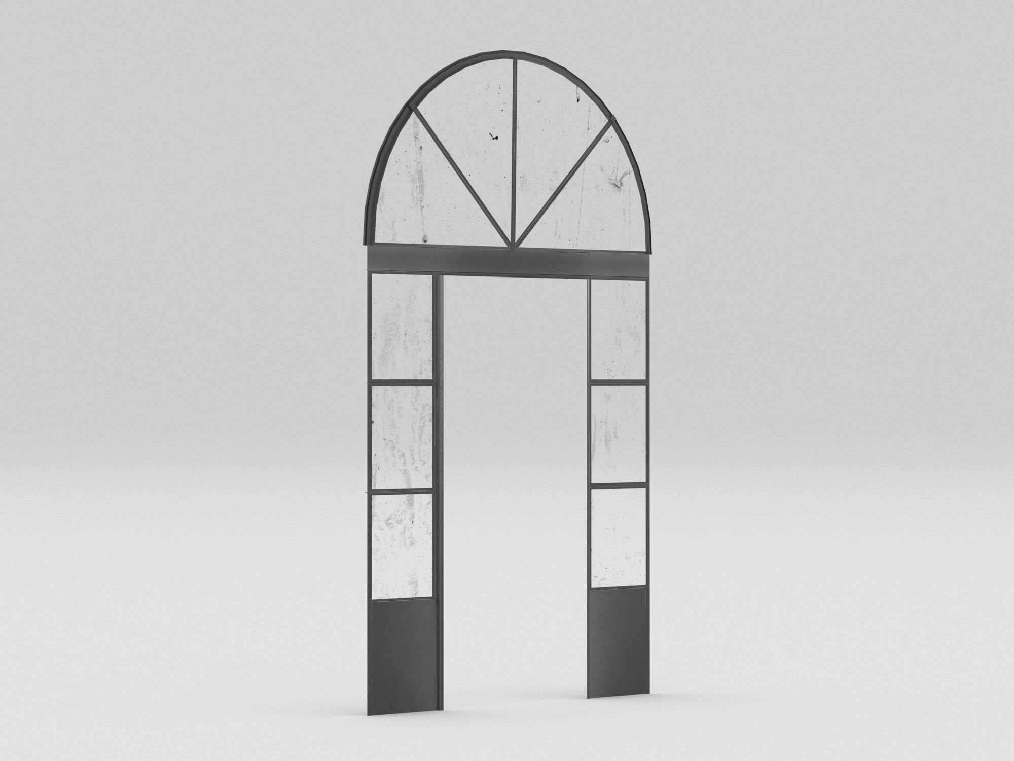Iron door 2 Low-poly 3D model_4