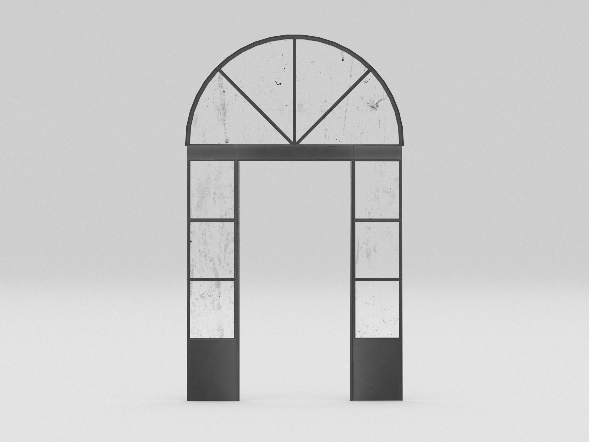 Iron door 2 Low-poly 3D model_5