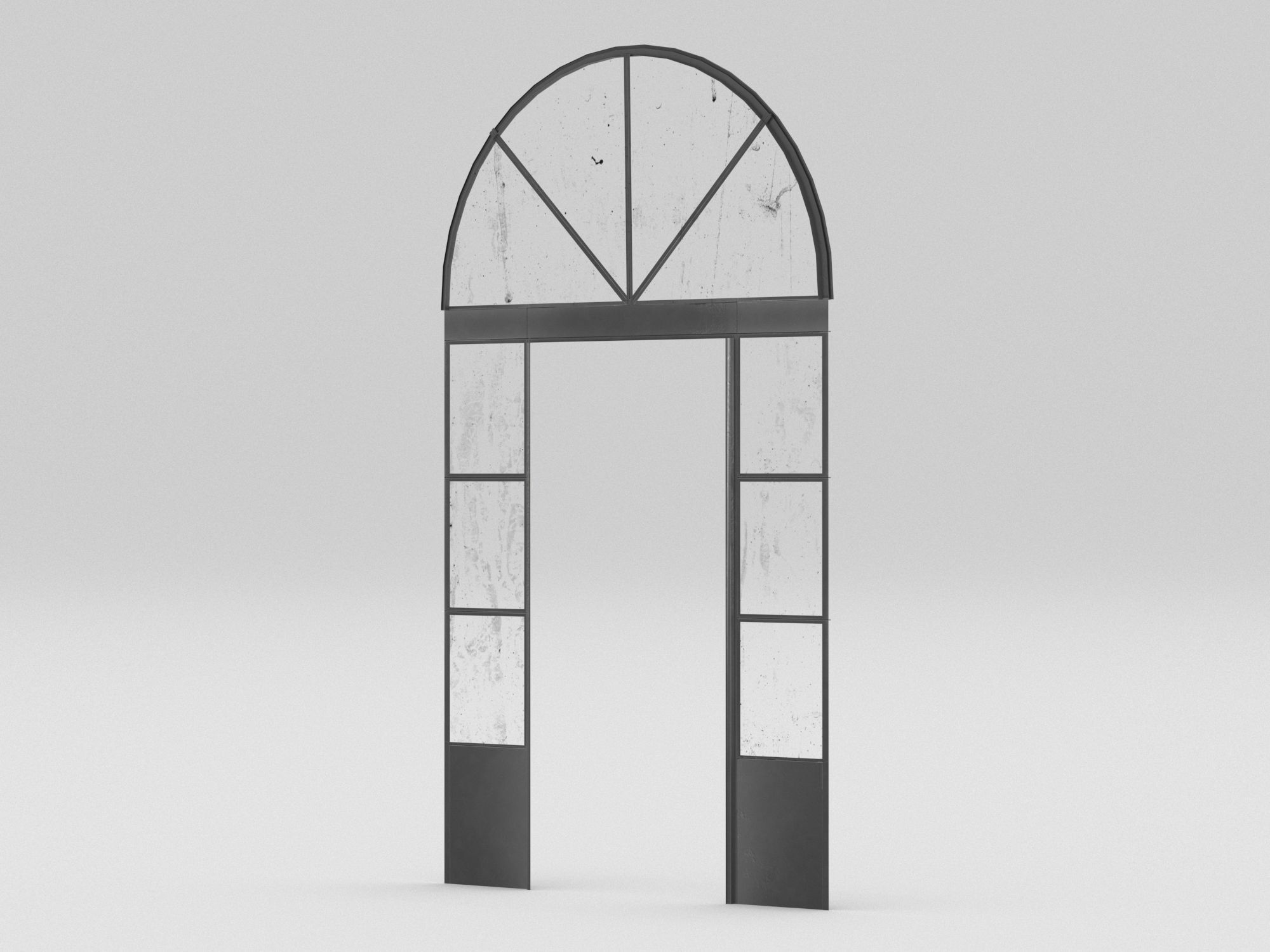 Iron door 2 Low-poly 3D model_6