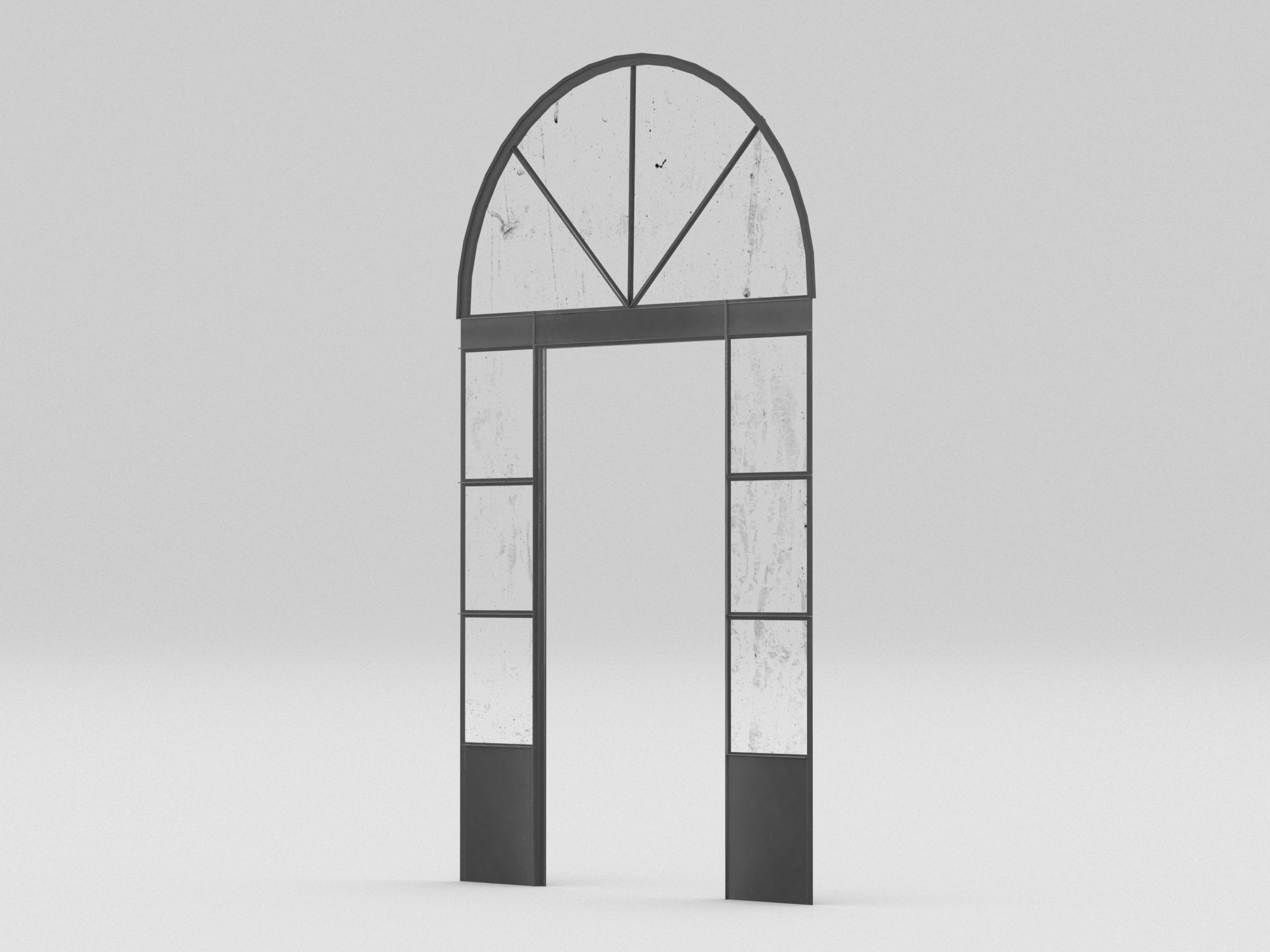 Iron door 2 Low-poly 3D model_2