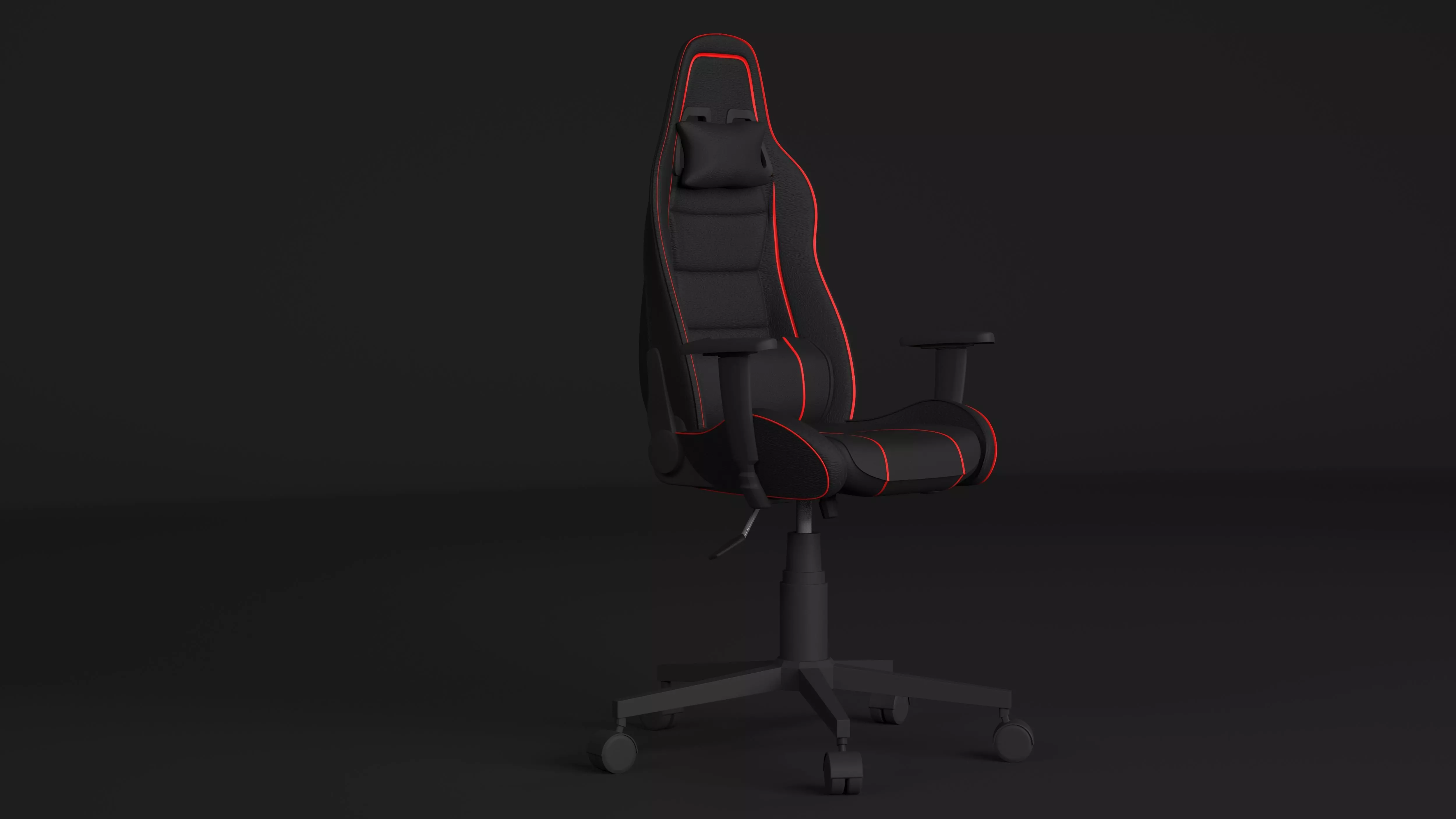 Hard Surface Computer Chair Low-poly 3D model_0