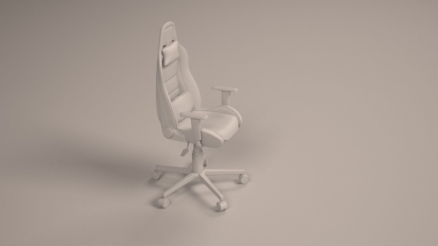 Hard Surface Computer Chair Low-poly 3D model_3