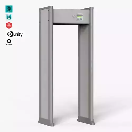Metal Detector Walk Through Low-poly 3D model Metal Detector Walk Through Low-poly 3D model