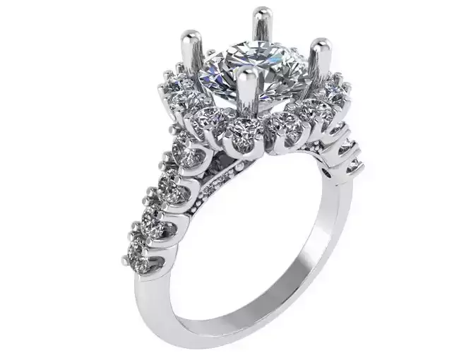 Round Halo Ring 1873