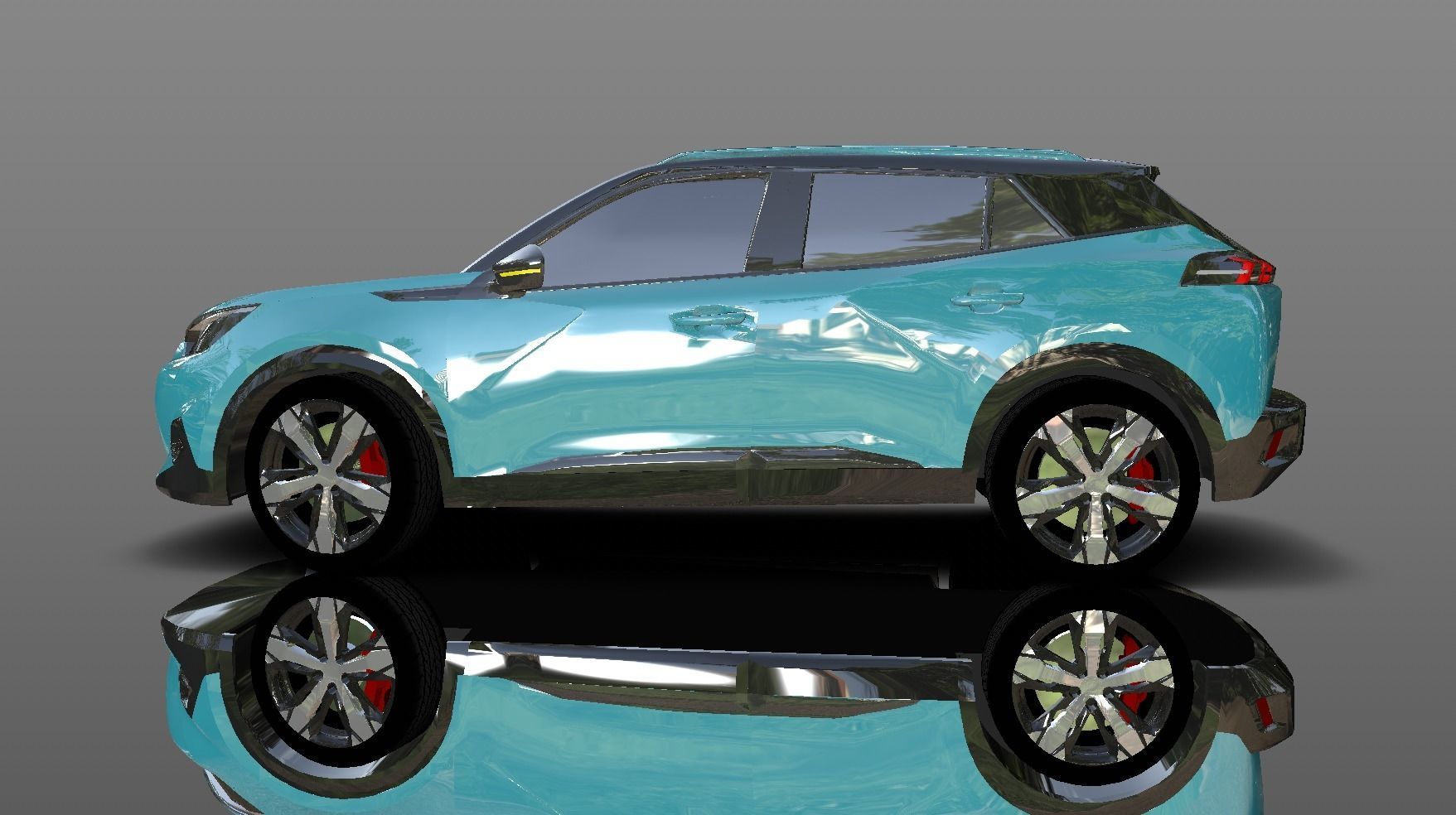 Peugeot 208 Lowpoly Nouvelle 3d Model  3D model_21